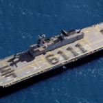 韓国海軍の大型輸送艦「独島艦」（韓国海軍提供）